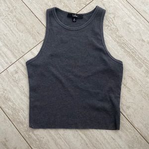 Lulu’s gray ribbed cropped tank